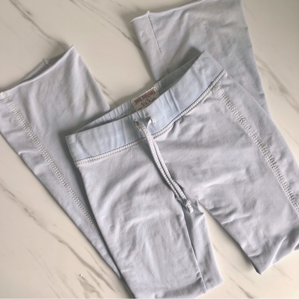 True Religion powder blue flare yoga pants
